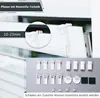 A close-up view of window blinds and accessories, with text overlays highlighting features and dimensions. Produktbild-Vorschau