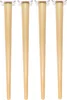 Four wooden table legs are shown standing upright against a white background. Produktbild-Vorschau