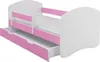 Kinderbett Jugendbett mit Matratze in Weiß / Rosa ACMA II Produktbild-Vorschau 1