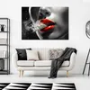 Leinwandbild Frau Mund Geld 60x40 Feeby Schwarz-Weiß bild Produktbild-Vorschau 2