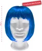 Oblique Unique Perücke Bob Kurzhaar Frisur blau für Damen Produktbild-Vorschau 2