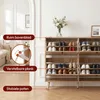 CASABEL Schoenenkast 4 Kleppen, Retrostijl, Licht Hout Productafbeelding-voorbeeld 4