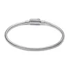 A silver Pandora Moments snake chain bracelet with a magnetic clasp, displayed on a white background. Produktbild-Vorschau