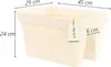 A cream-colored balcony planter box with dimensions indicated by measurement lines and text. Anteprima dell’immagine prodotto