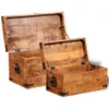 vidaXL Set di cassapanche a 2 pezzi Legno di mango grezzo Anteprima dell’immagine prodotto 4
