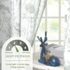 Halbtransparent Vorhang Blumenmuster Voile mit Kruselband Produktbild-Vorschau 3