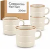 Cosumy 4er Cappuccino Tassen Set Beige – 200ml Kaffee Tasse Produktbild-Vorschau 1