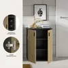 Mone Badschrank 2 Türen Eiche Nachbildung, dunkelgrau. Produktbild-Vorschau 1