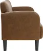 Side view of a brown sofa. Voir les images du produit