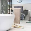 eluno Porte-serviettes sur pied en métal blanc mat avec Voir les images du produit 8