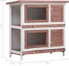 vidaXL Kaninchenstall 4 Türen Braun Holz Produktbild-Vorschau 11