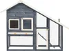 vidaXL Kaninchenstall Grau und Weiß 140x63x120 cm Tanne Produktbild-Vorschau 2