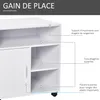 HOMCOM Support d'imprimante organiseur bureau caisson Voir les images du produit 4