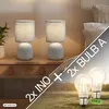 Keramik Tischleuchte Grau Ø15cm inkl. 2x E14  LED 2,5W Produktbild-Vorschau 1
