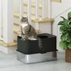 PawHut Bac à litière pour chat XXL en acier inoxydable, 65L Voir les images du produit 8