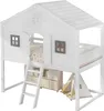Hausbett, mit Treppe, mit Fallschutz und Gitter, Zwei graue Produktbild-Vorschau 10
