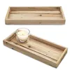 Holz Kerzentablett natur mit Rand 2er Set - 38 x 16 cm Produktbild-Vorschau 1