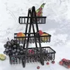 3-stöckiger Obstkorb Metall Schwarz – Obst Etagere, Produktbild-Vorschau 4