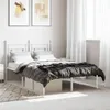 vidaXL Bettgestell mit Kopfteil Metall Weiß 120x190 cm Produktbild-Vorschau 2