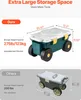SucceBuy Fahrbarer Gartensitz mit Stauraum und Rollen – Produktbild-Vorschau 3