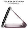 A smartphone case is shown in a folded stand position against a white background. Produktbild-Vorschau