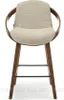 Chaise de bar design HODA - noyer / beige Voir les images du produit 2