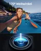 Two women paddleboarding on the water, with a close-up of a camera lens below. Produktbild-Vorschau