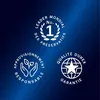 Three circular logos with text and icons on a dark blue gradient background. Náhľad obrázku produktu