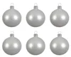 Weihnachtskugeln Glas 6cm mundgeblasen 6er Box - Winterweiß Produktbild-Vorschau 2
