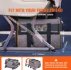 A pet carrier is shown under an airplane seat, with text indicating it's suitable for airline travel. Podgląd zdjęcia produktu