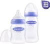 Two baby bottles and a cap are displayed against a white background. A purple badge with white text is in the upper right corner. Anteprima dell’immagine prodotto