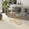 HOMCOM Tables gigognes Lot de 2 Tables Basses Rondes Design Voir les images du produit 8