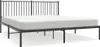 A black metal bed frame with a slatted headboard and a white mattress is shown against a white background. Náhled obrázku produktu