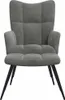 vidaXL Fauteuil relax avec pouf gris foncé velours Voir les images du produit 2