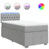 vidaXL Boxspringbett mit Matratze Hellgrau 100x200 cm Stoff Produktbild-Vorschau 1