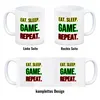 Kaffeebecher Eat. Sleep. Game. Repeat. Zocker Tasse für Produktbild-Vorschau 4