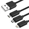 SETTY nylonowy kabel USB 3w1 microUSB, Lightning, Type-C 1m Podgląd zdjęcia produktu 2