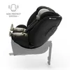 A black child car seat with a dummy baby inside, shown from the side. Náhled obrázku produktu