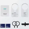 A flat lay of ESR HaloLock Magsafe accessories, including a product guide, alignment guides for iPhone and Samsung, wet and dry wipes, and magnetic rings. Náhled obrázku produktu
