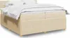vidaXL Boxspringbett mit Matratze Creme 200x200 cm Stoff Produktbild-Vorschau 2