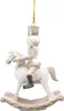 Clayre & Eef Pendentif de Noël Cheval à bascule 9 cm Rose Voir les images du produit 2
