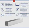 A marketing image showing an aluminum U-profile with various feature callouts and icons. Produktbild-Vorschau