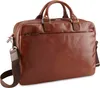 A brown leather briefcase is shown against a white background. Produktbild-Vorschau