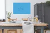 MuchoWow® Poster Gesicht - Strichzeichnung - Blau 120x80 cm Produktbild-Vorschau 3