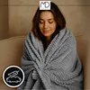 Coperta copriletto a righe poltrona letto grande grigio Anteprima dell’immagine prodotto 3
