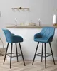 BELIANI Trendy Barstuhl 2er Set Seeblau Stoff 104 cm Modern Produktbild-Vorschau 2