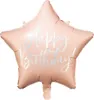 18"/Ø45cm Stern Folienballon "Happy Birthday" | Rosa Produktbild-Vorschau 1