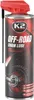 A can of K2 Off-Road Chain Lube with a close-up of a motorcycle chain and wheel. Produktbild-Vorschau