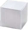 A clear plastic box filled with white paper sheets. Produktbild-Vorschau