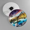 Wanduhr - Rund - Glasuhr - See Berge Wasser - 30x30cm - Produktbild-Vorschau 2